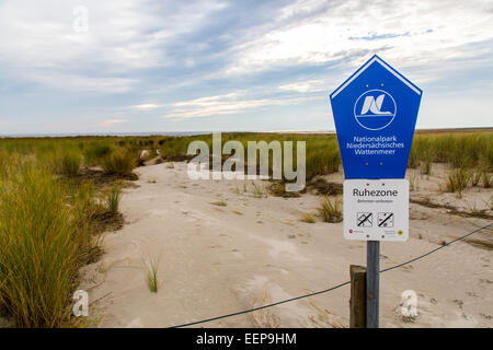 Grenze der Nordsee Nationalpark Wattenmeer, Deutsch Insel Spiekeroog, Stockfoto