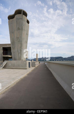 Dach-Lüftungsschacht von der Unité d ' Habitation von Le Corbusier Marseille Frankreich Stockfoto