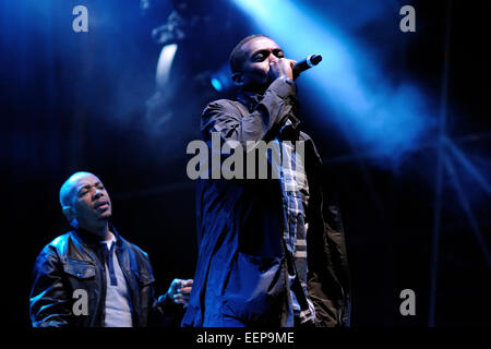 BARCELONA - 25 Mai: Wu-Tang Clan, American East Coast hip Hop Gruppe, führt bei Heineken Primavera Sound Festival 2013. Stockfoto