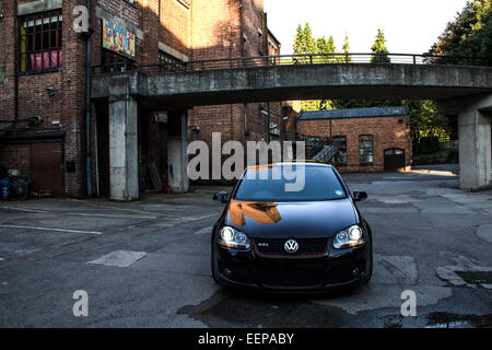 Volkswagen VW Golf GTi schwarz Stockfoto