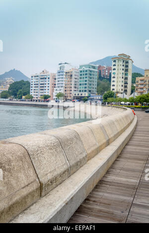 Blick auf Uferpromenade Uferpromenade rund um Stanley Bay, Stanley, Hong Kong Island, China Stockfoto