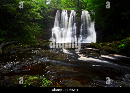 Ess-Na-Crub Wasserfall im Glenariff Grafschaft Antrim Irland Stockfoto