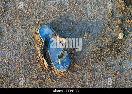 Schuhe im Sand, Danakil-wüste, Äthiopien, Europa Stockfoto