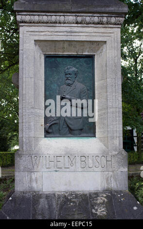 Denkmal für Wilhelm Busch in Wiedensahl, die Stadt, wo er, in Deutschland geboren wurde Stockfoto