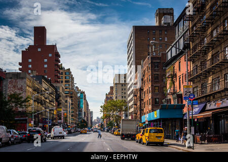 7th Avenue, gesehen von der 23rd Street in Manhattan, New York. Stockfoto
