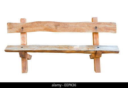 Antike rustikale Holzbank mit weiser und gebrochenen alten Brettern und