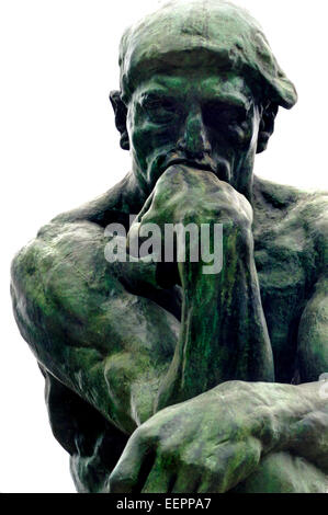 Paris, Frankreich. Musée Rodin in Rue de Varenne. "Der Denker" Statue im Museumspark Stockfoto