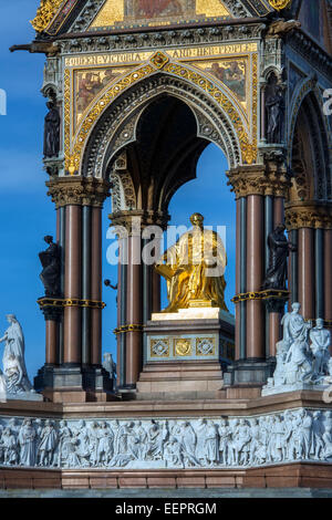 Einzelheiten über das Albert Memorial befindet sich in Kensington Gardens, London, England, Stockfoto