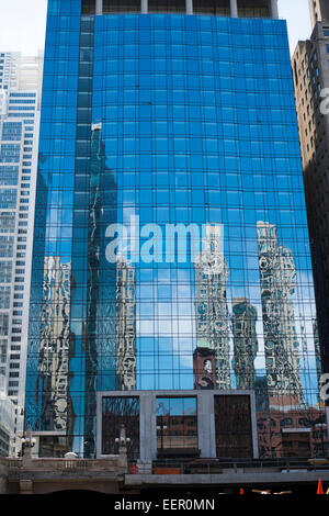 Chicago, klassischen und modernen Gebäuden, Reflexionen Stockfoto