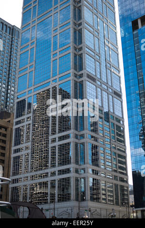 Chicago, klassischen und modernen Gebäuden, Reflexionen Stockfoto