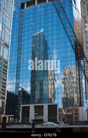 Chicago, klassischen und modernen Gebäuden, Reflexionen, Stockfoto