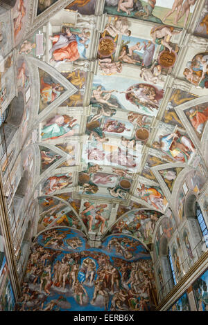 Sixtinische Kapelle im Vatikan Museum Rom Italien Stockfoto