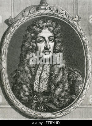 James II und VII (1633-1701). König von England und Irland als James II. und König von Schottland als James VII (1685-1688). Porträt. Gravur. Stockfoto