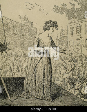 Ausführung von Marie Antoinette (1755-1793), Ehefrau von Louis XVI und Königin von Frankreich (1774-92). Kupferstich von G. Cruitshant. Stockfoto