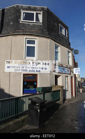 Äußere des carron Fisch bar Geburtsort des Deep fried Mars bar Stonehaven Schottland Januar 2015 Stockfoto