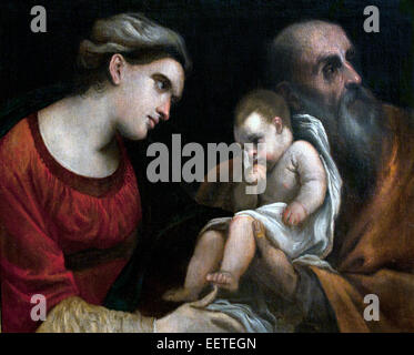 Die Heilige Familie von Guercino - Giovanni Francesco Barbieri (1591-1666) Italien Italienisch Stockfoto