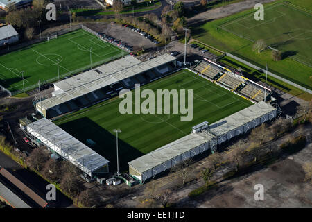 Eine Luftaufnahme des Huish Park, die Heimat des Yeovil Town FC, auch bekannt als "The Glovers" Stockfoto