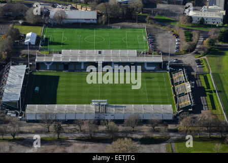 Eine Luftaufnahme des Huish Park, die Heimat des Yeovil Town FC, auch bekannt als "The Glovers" Stockfoto