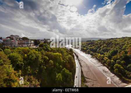 Blick vom Clifton Suspension Bridge in Bristol Stockfoto