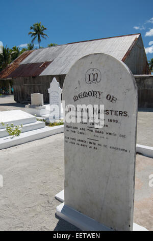 Cook-Inseln. Palmerston Insel. Aktuelle Bevölkerung von 62 Personen, alle Nachkommen von William Marsters. Stockfoto