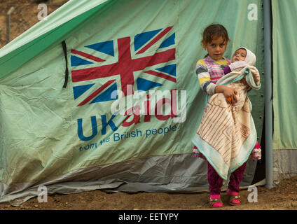 Yezedi Flüchtlingskinder aus dem Sindschar, Lalesh, Kurdistan, Irak Stockfoto