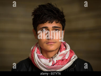 Yezedi Flüchtling aus Sindschar Leben In Lalesh Tempel, Kurdistan, Irak Stockfoto