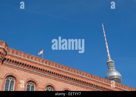 Rotes Rathaus TV-Tower Berlin Deutschland Stockfoto