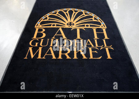 Bad Guildhall Market Fußmatte, Bath, Somerset, England Stockfoto