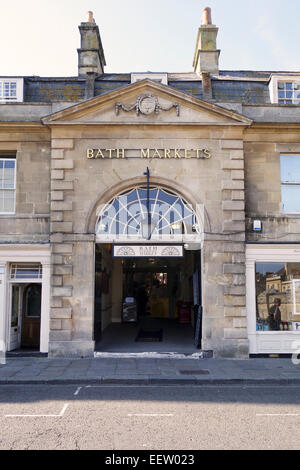 Eingang an der Guildhall Markt, Bath, Somerset, England Stockfoto