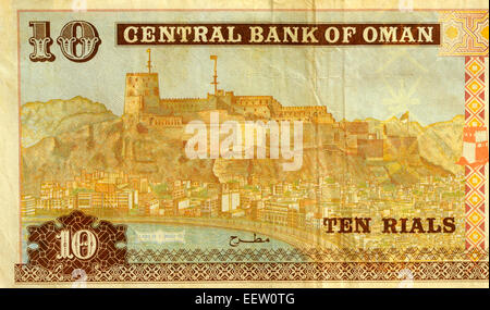 Sultanat von Oman 10 zehn Rial Banknote Stockfoto