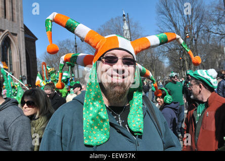 New Haven CT USA - Szenen aus der jährlichen New Haven St. Patricks Parade. Stockfoto