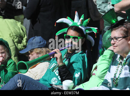 New Haven--Szenen aus der jährlichen New Haven St. Patricks Parade. Stockfoto