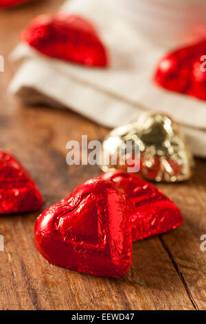 Schokoladenherz Süßigkeiten Süssigkeiten zum Valentinstag Stockfoto