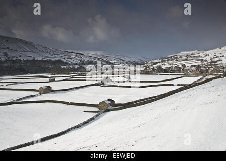 Gunnerside im Schnee Stockfoto