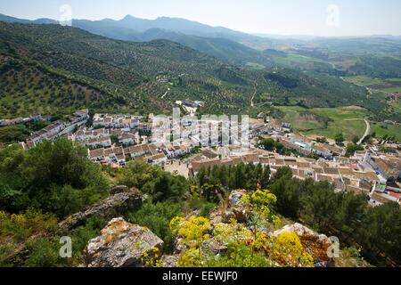 Stadtbild, Zahara De La Sierra, weiße Dörfer, Andalusien, Spanien Stockfoto