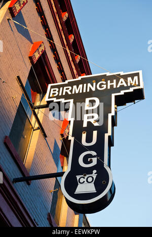 Birmingham-Drogerie in Hamlet NC, Blende-detail Stockfoto