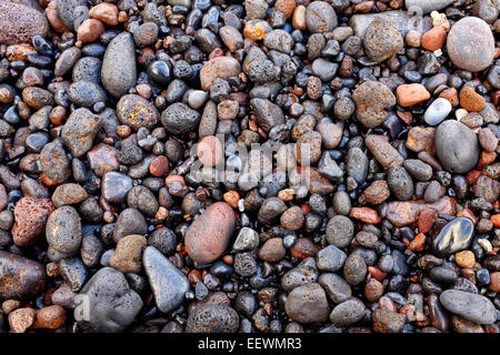 Schuss von einige nasse vulkanischen Steinchen hautnah Stockfoto