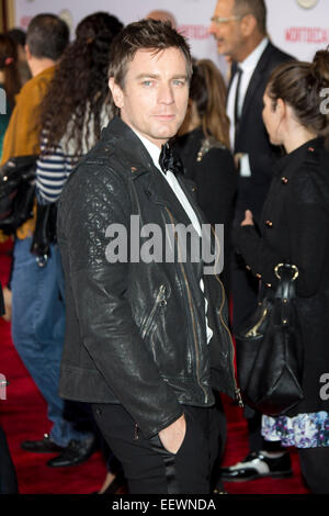 Schauspieler Ewan McGregor kommt bei der Premiere des Mortdecai in Los Angeles, USA, am 21. Januar 2015. Foto: Hubert Boesl /dpa - NO-Draht-Dienst- Stockfoto