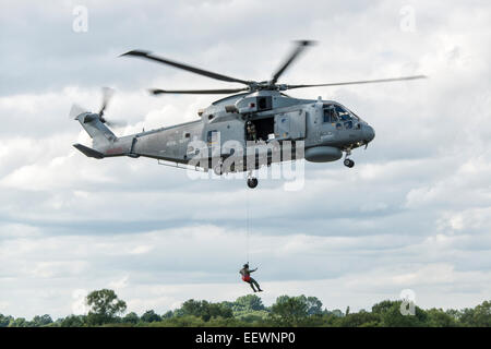 British Royal Navy Hubschrauber Augusta Westland Merlin HM2 von 829 führt Naval Air Squadron RNAS Culdrose RIAT Stockfoto