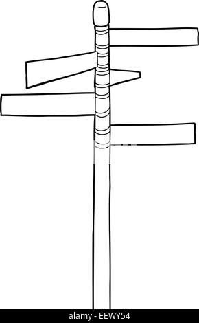 Cartoon-Überblick über leere Straßenschilder auf pole Stockfoto