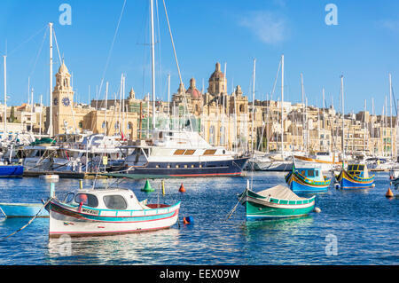 Vittoriosa Waterfront Marina Dockyard Creek Birgu der drei Städte Valletta Malta EU Europa Stockfoto