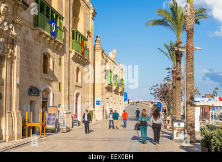Valletta Waterfront und Kreuzfahrtschiff Liegeplatz Valletta Malta EU Europa Stockfoto