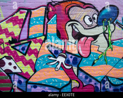 Cartoon-Wandkunst Kensington Market, Toronto, Kanada Stockfoto