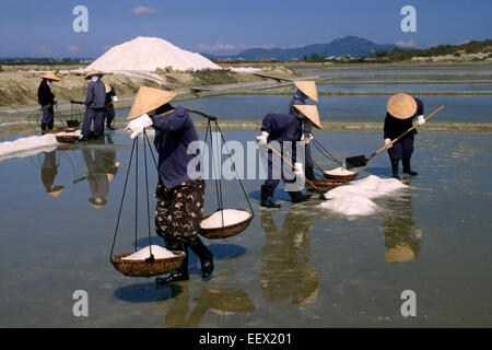 Vietnam, Nha Trang, Cam Ranh Salzfelder Stockfoto