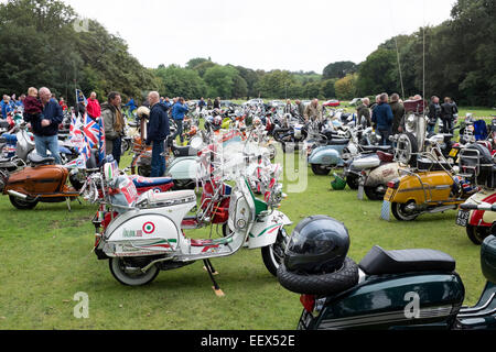 Scooter Roller Mods Scootfest restaurierte Vintage Stockfoto