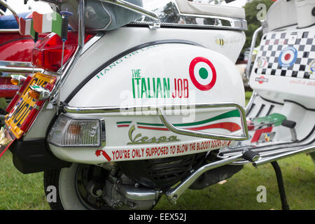 Scooter Roller Mods die Vespa Italian Job Stockfoto