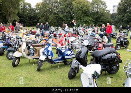 Scooter Roller Mods Scootfest restaurierte Vintage Stockfoto