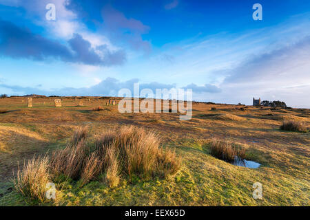 Die Hurlers Stone Circle an Schergen auf Bodmin Moor in Cornwall Stockfoto