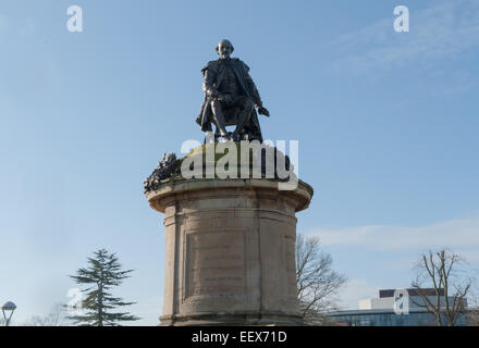 Sir Ronald Gower Denkmal für William Shakespeare, Bancroft Gärten am Fluss Avon in Stratford-upon-Avon, England, Vereinigtes Königreich Stockfoto