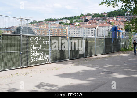 Stuttgart in Deutschland von der Zug-Bahnhof S21-Baustelle gesehen Stockfoto